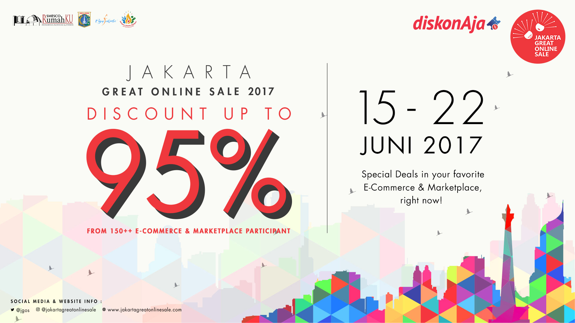 Jakarta Great Online Sale 2018 - Promo JGOS 95% Off 